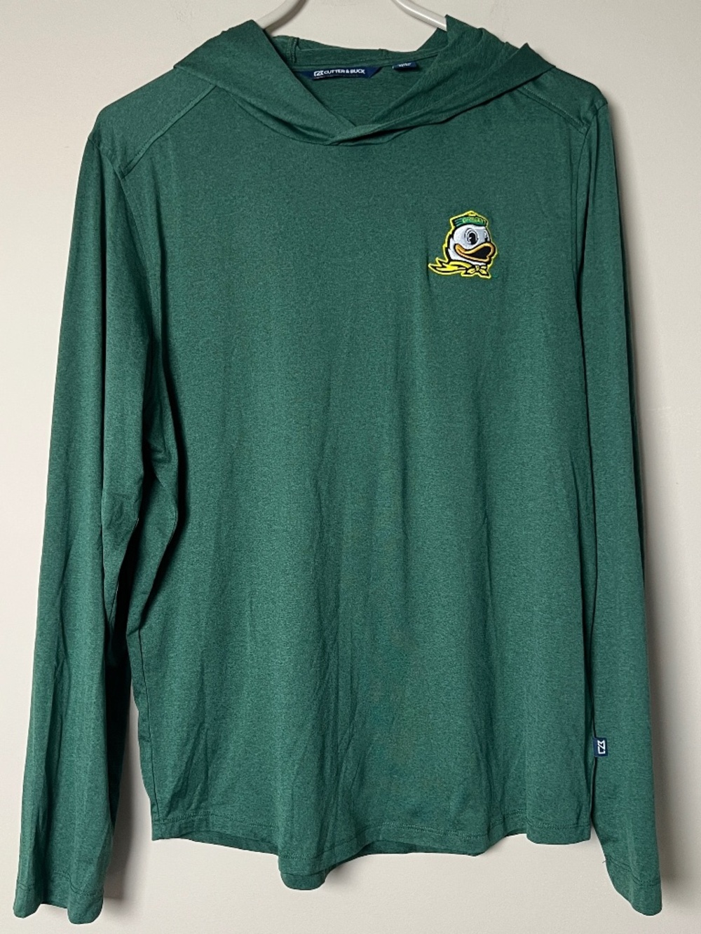 Oregon Ducks Cutter & Buck Comfort Long Sleeve Hoodie Green Mens Medium